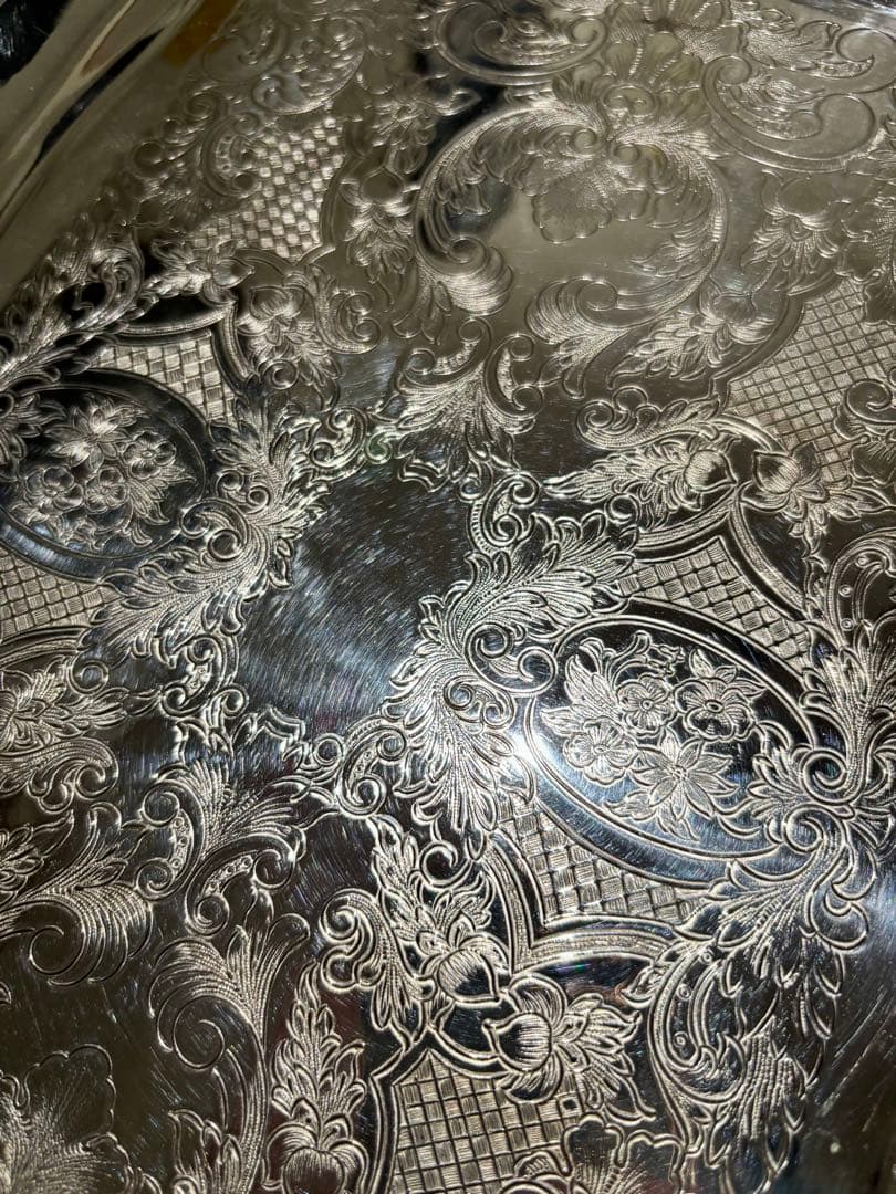 英国 　ヴィンテージ トレイ　銀メッキ　シルバープレート