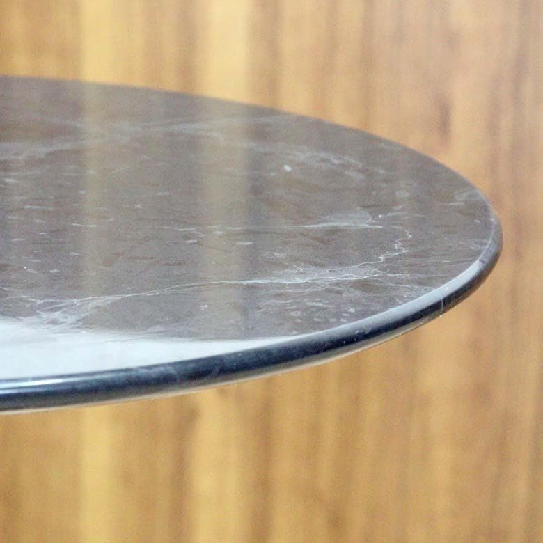 サイドテーブル 大理石 円形 カフェテーブル ブロンズ調 石