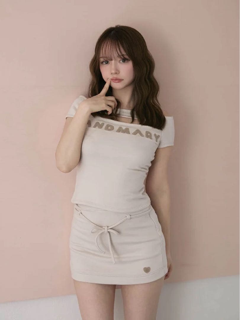 スカート Mary heart skirt andmary