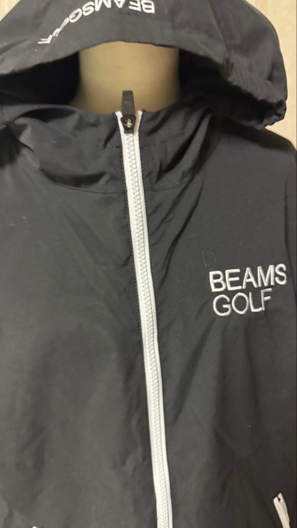 BEAMS 撥水 ストレッチフルジップフーディ ブラック