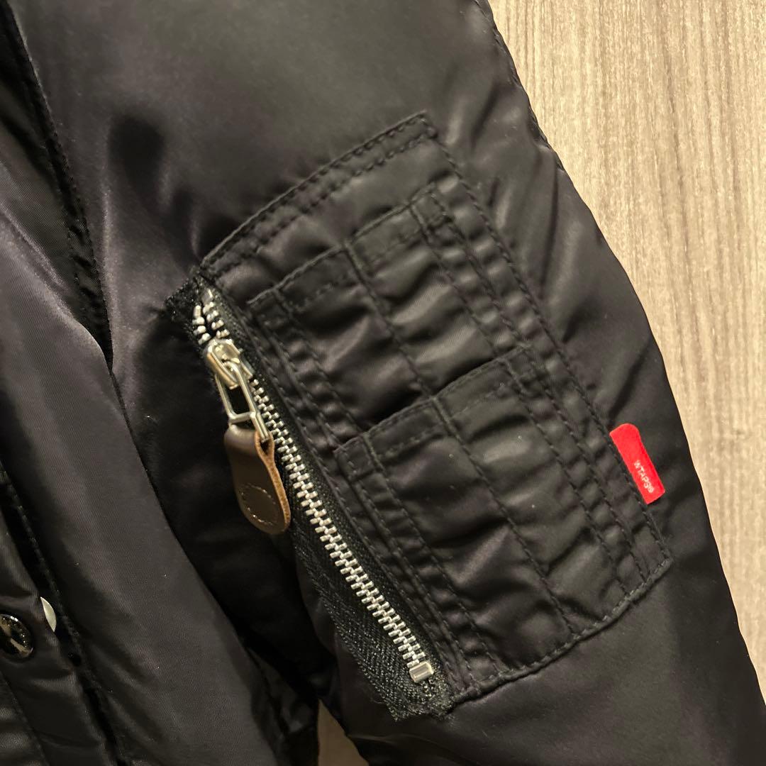 【美品】WTAPS 高級フライトナイロンジャケット ファー付き 赤タグ 古着 S