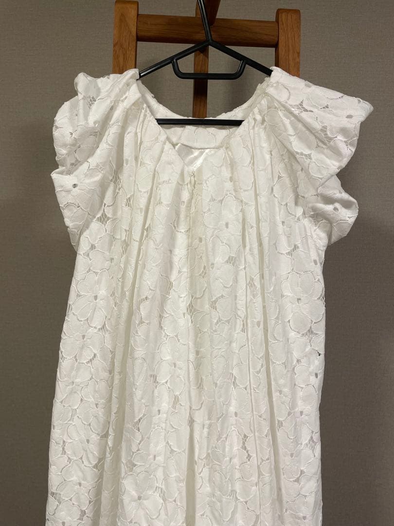 ワンピース Acka. flower lace drape one-piece
