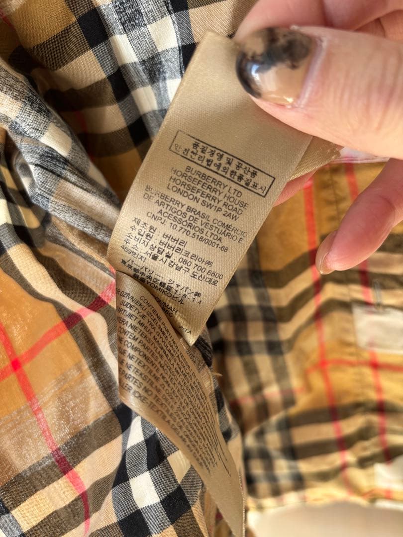 本日限定☆Burberry チェック柄 長袖シャツ