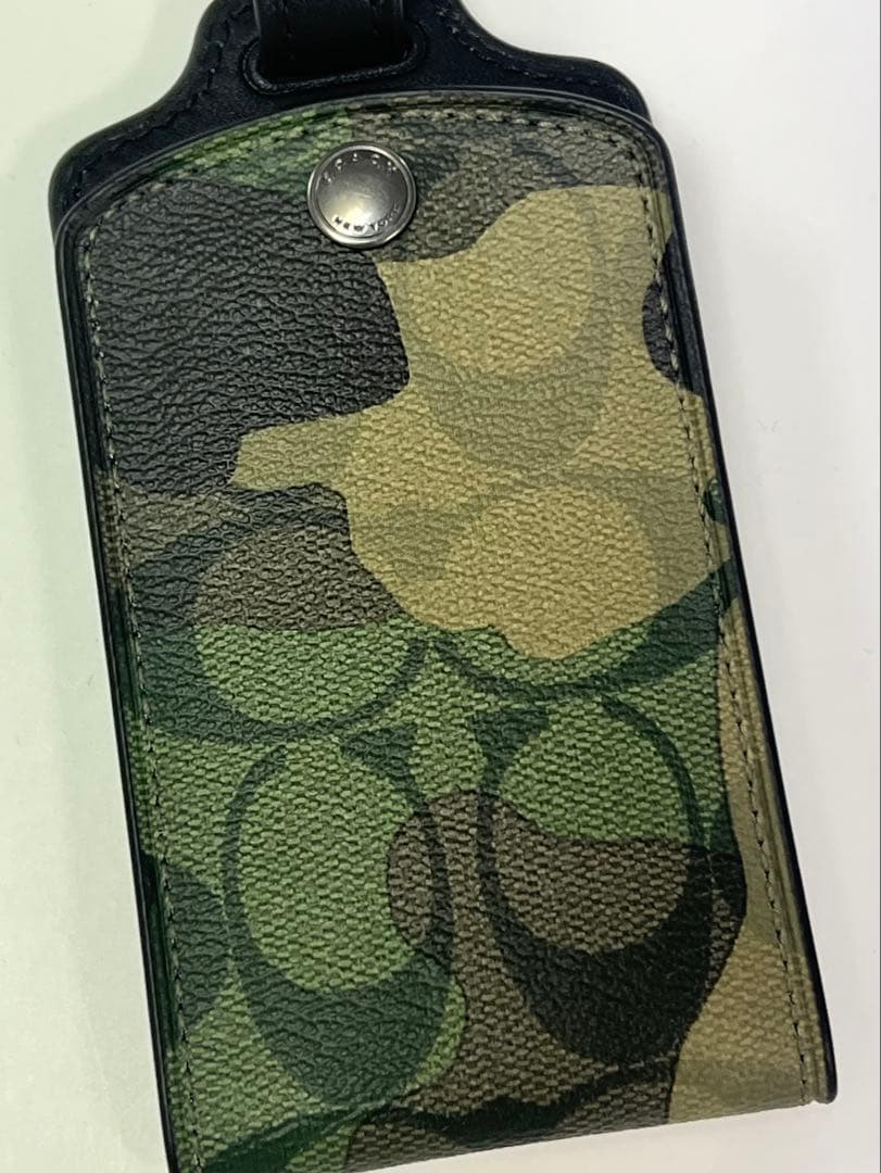 コーチ COACH ネームタグ シグネチャー ラゲッジタグ グリーンマルチ