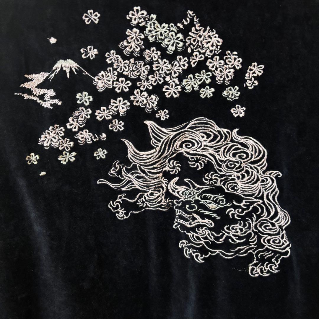 ✨希少✨tk.TAKEO KIKUCHIスカジャン ネイビー 刺繍ヴィンテージ