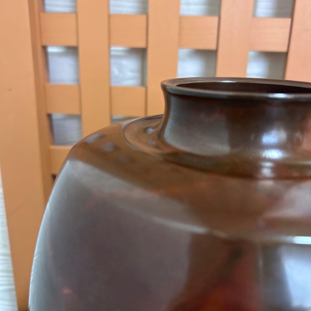 勘溪作　青銅花瓶　美品　工芸品