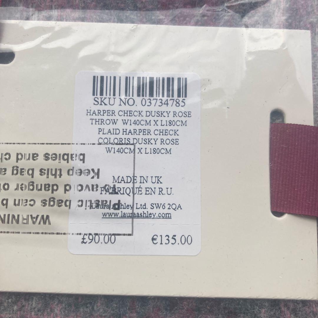 UK輸入　ローラアシュレイウールブランケットHARBER CHECK 新品
