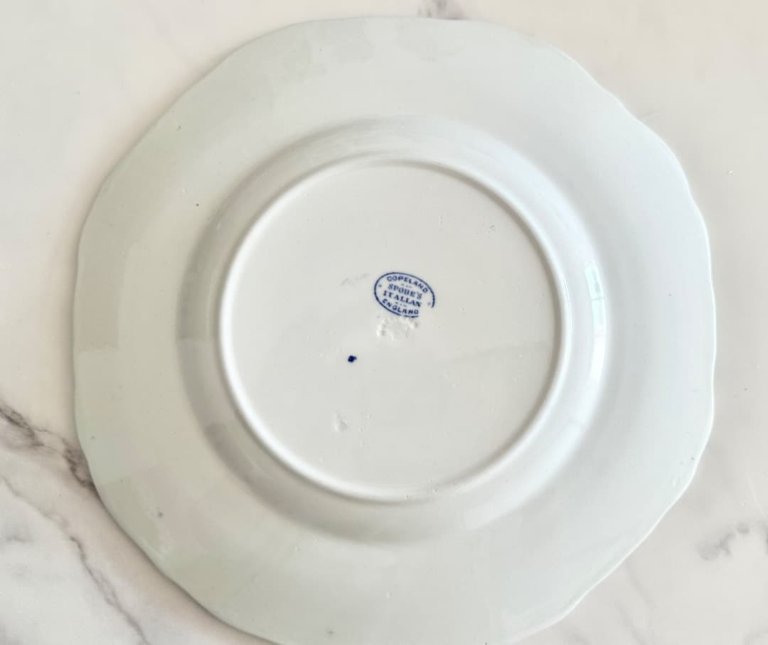 spodeスポード ブルーイタリアン アンティーク エンボスプレート