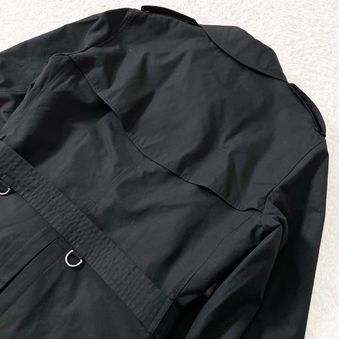 近年極美品！バーバリー ケンジントン トレンチコート ノバチェック 黒 50XL