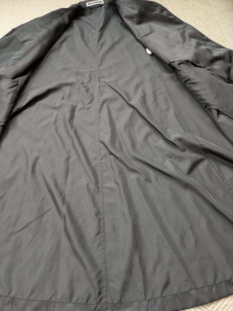 JIL SANDER ブラック トレンチコート　ロング Aライン　ヴィンテージ