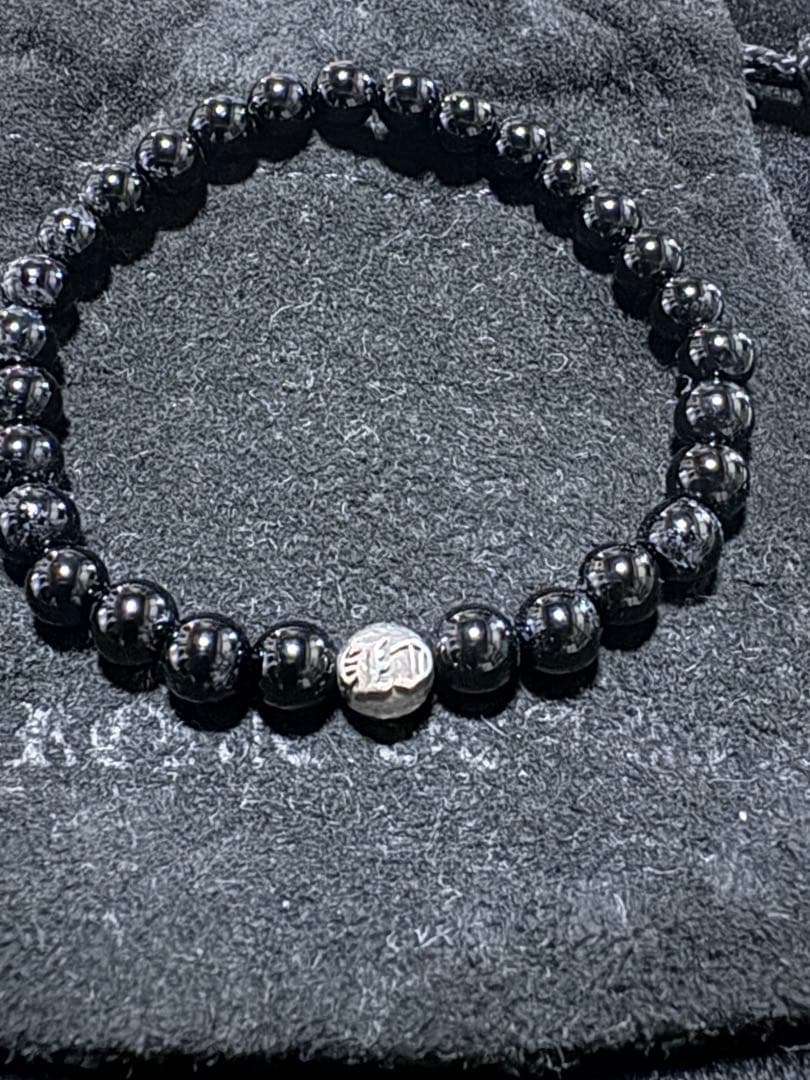 I*a様 クロムハーツ　ビーズブレスレット オニキスビーズ6mm SV925