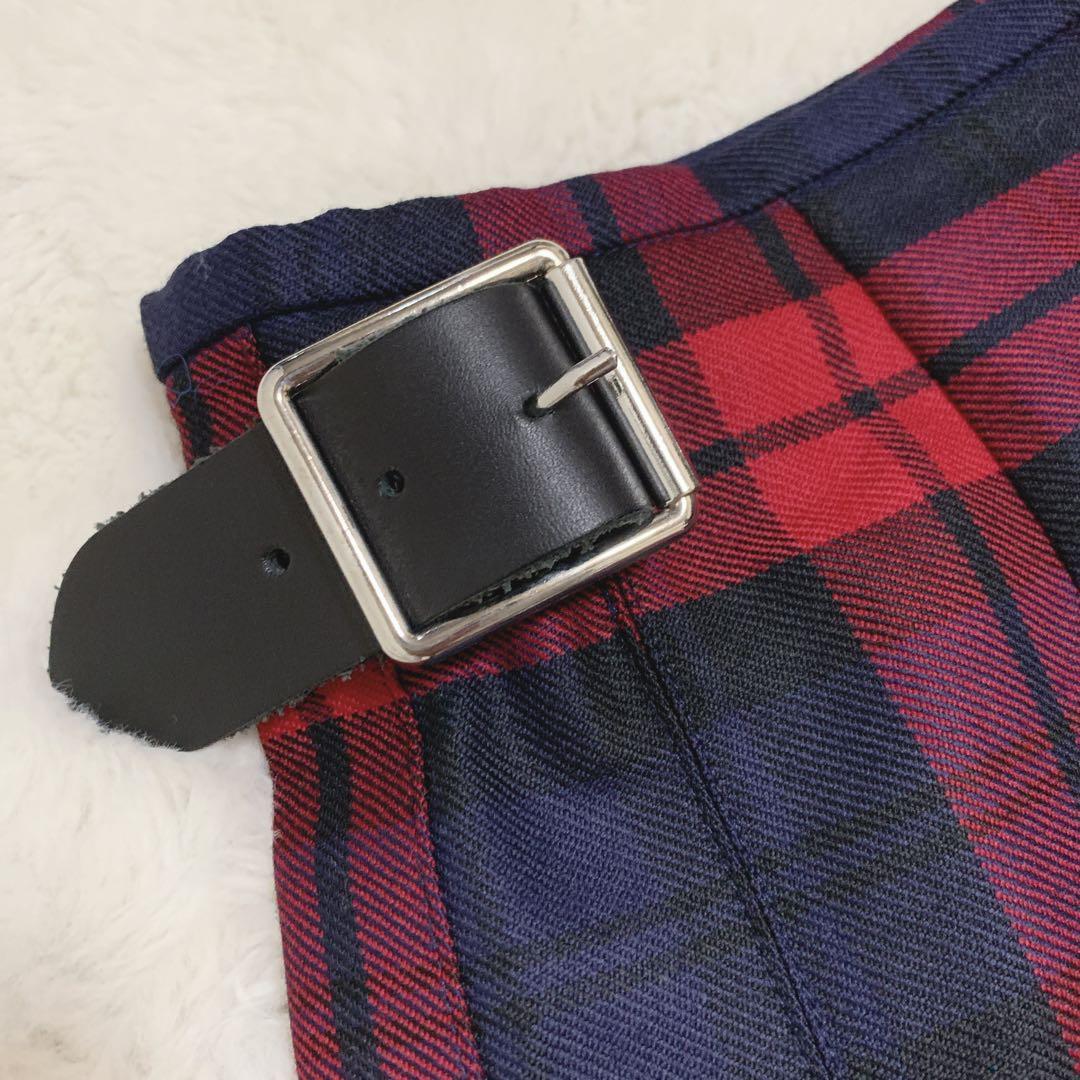 美品 O'NEIL OF DUBLIN タイトラップスカート 赤チェック ウール