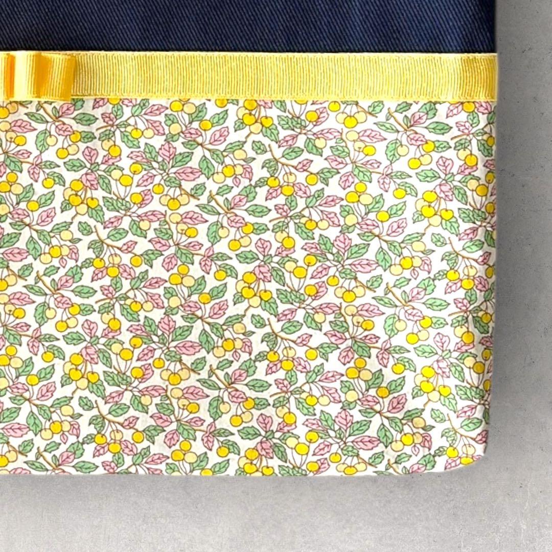 リバティ入園入学6点セット(コーリンズオーチャード・フーシャピンク&黄色リボン)