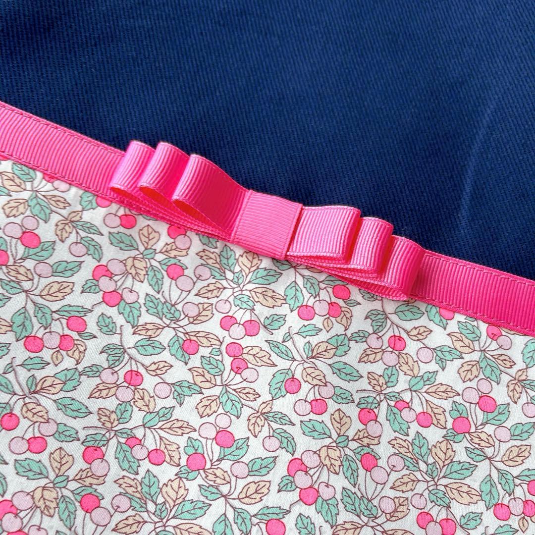 リバティ入園入学6点セット(コーリンズオーチャード・フーシャピンク&黄色リボン)