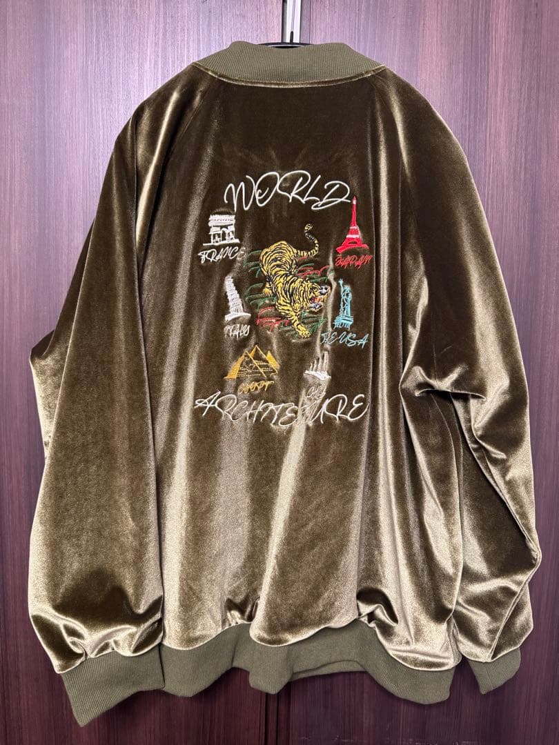 CAMBIO カンビオ／虎スカジャン／ベロア／オリーブ／Mサイズ