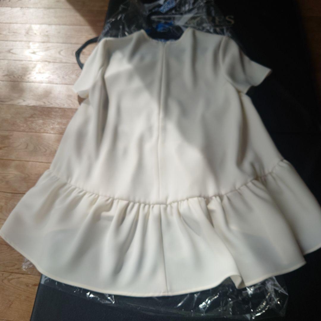 YOKO CHAN ホワイト ペプラム 半袖トップス