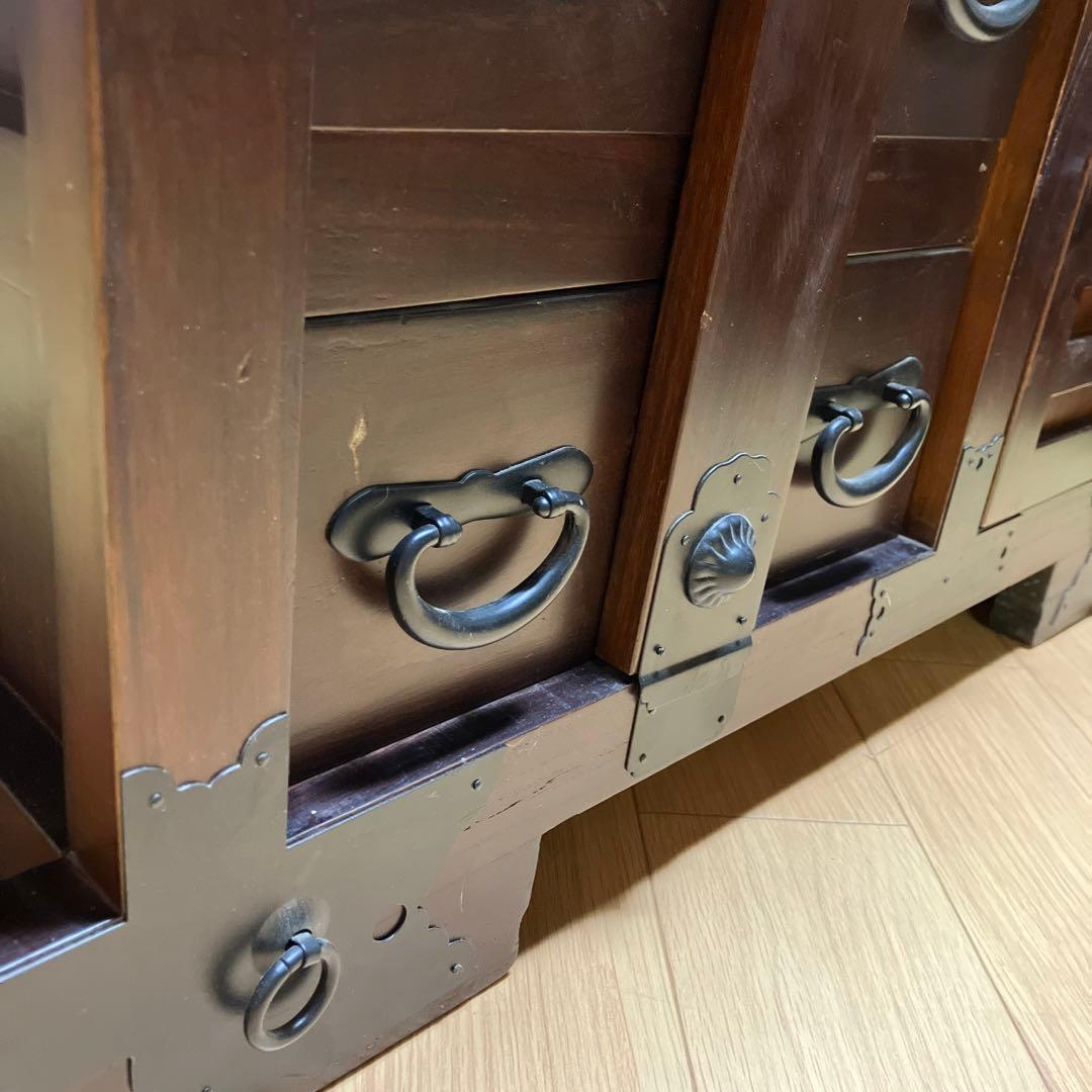 車ダンス　収納家具　龍　からくり箪笥　引出し