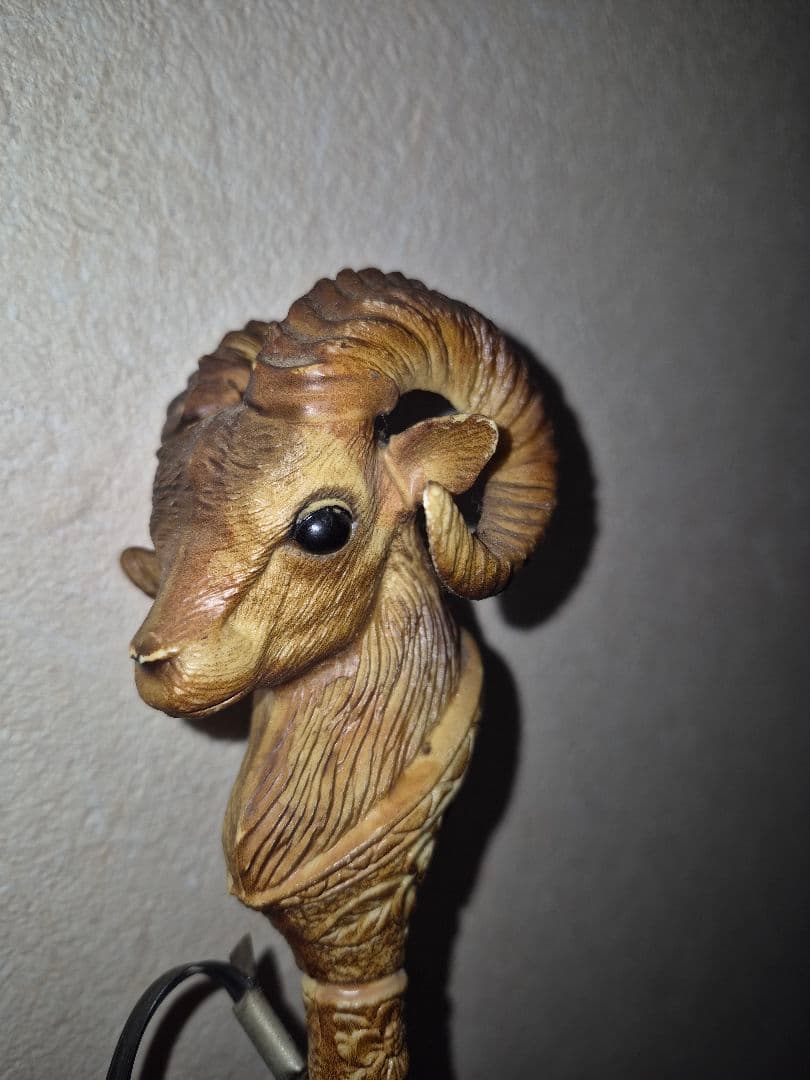 海外のお土産♡ドイツの細部彫刻靴べら、1940年、木彫り 羊？