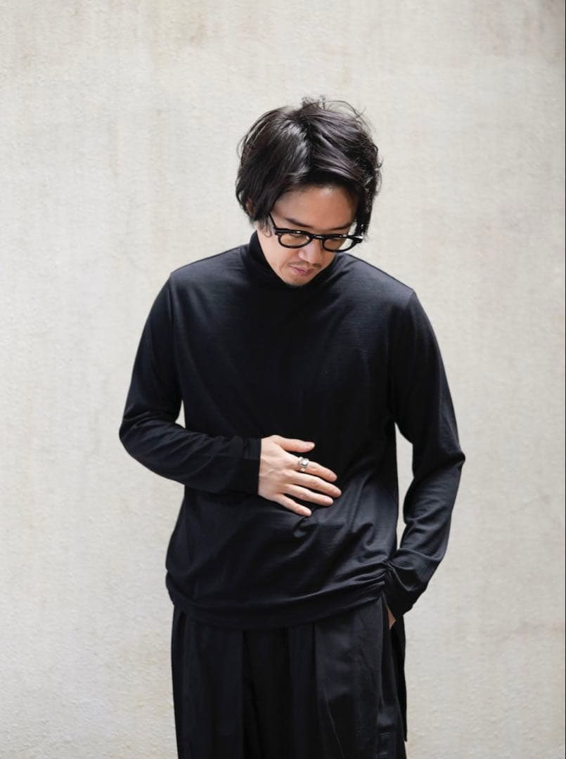 MBハイエンド尾州ウール ニットタートルネックカットソー