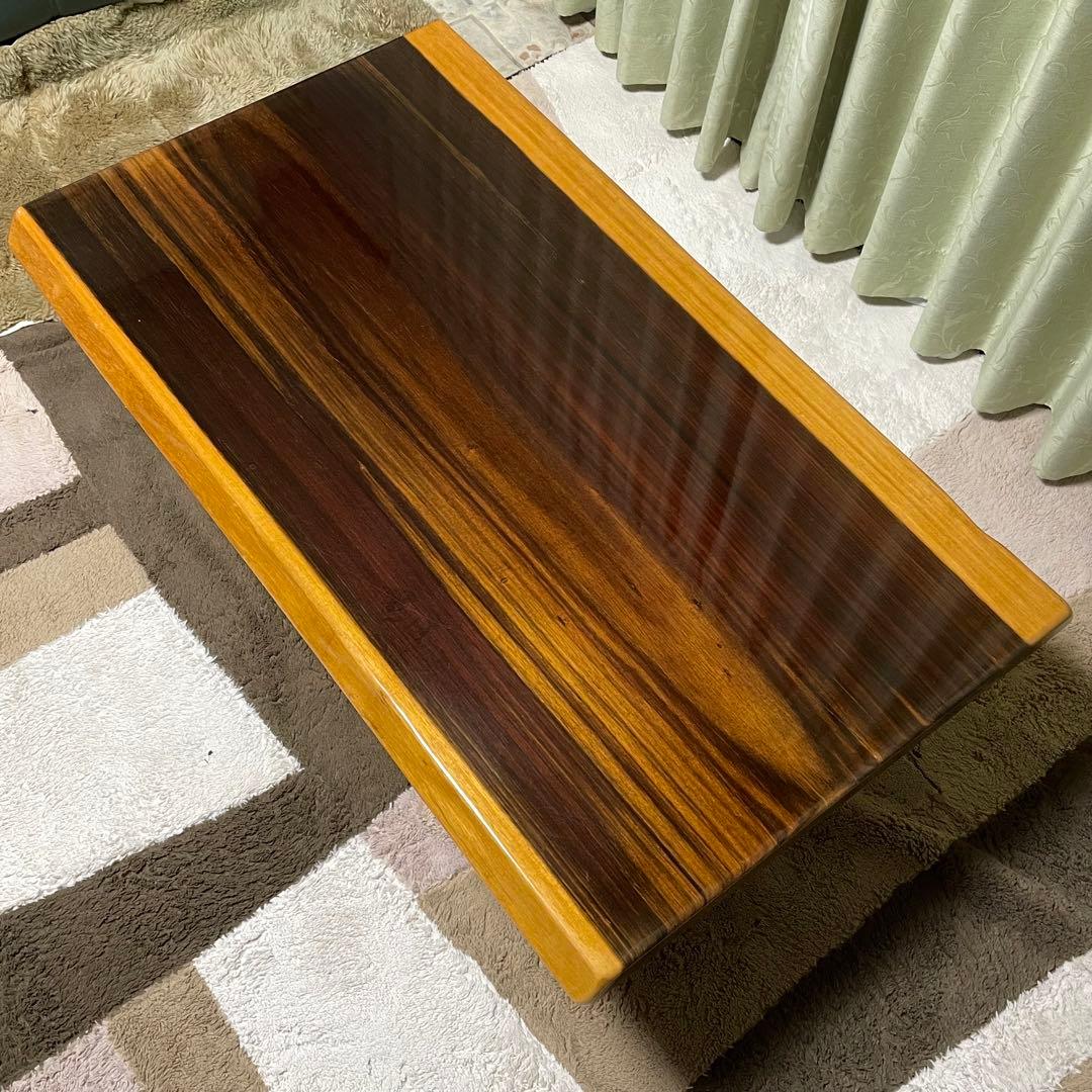 送料込 高級 紅紫檀 一枚板 センターテーブル 鏡面仕上 無垢材 シタン