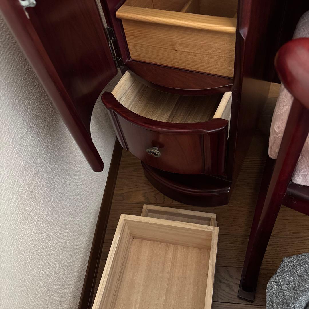 角元産業（株）高級アンティークドレッサー　面取りミラー　昭和ヴィンテージ