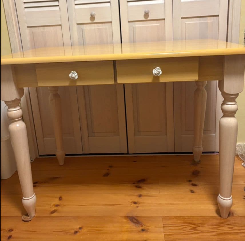 送料込　天然木　学習机　デスクワーク　フレンチ　カントリー　ナチュラル　北欧