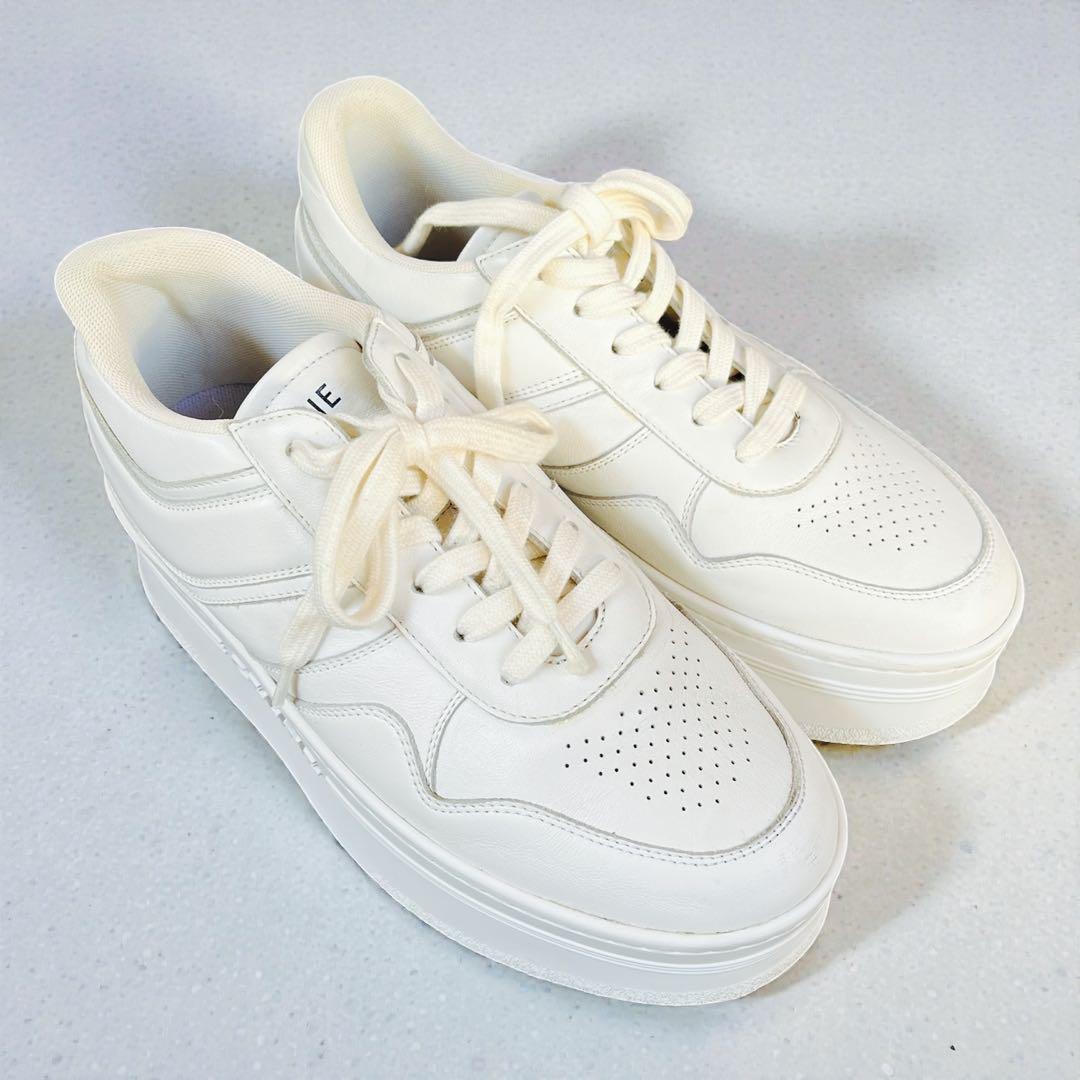 【美品】CELINE 厚底スニーカー 39 ホワイト ブロックエディ期 箱付き