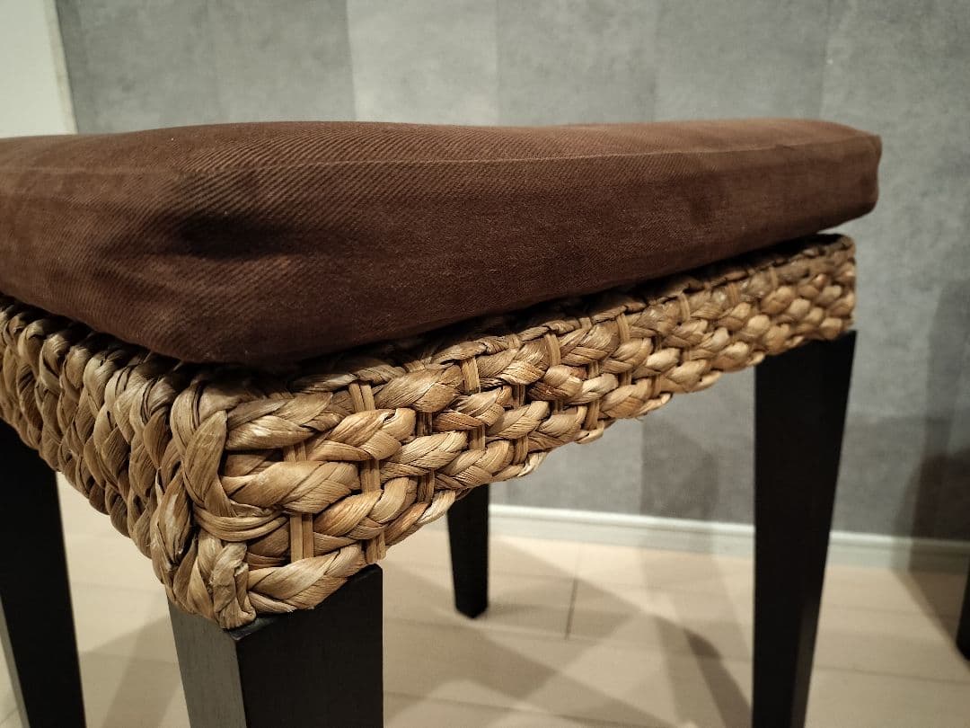 ウォーターヒヤシンス　2脚セット　スツール チェア レトロ/アジアンテイスト