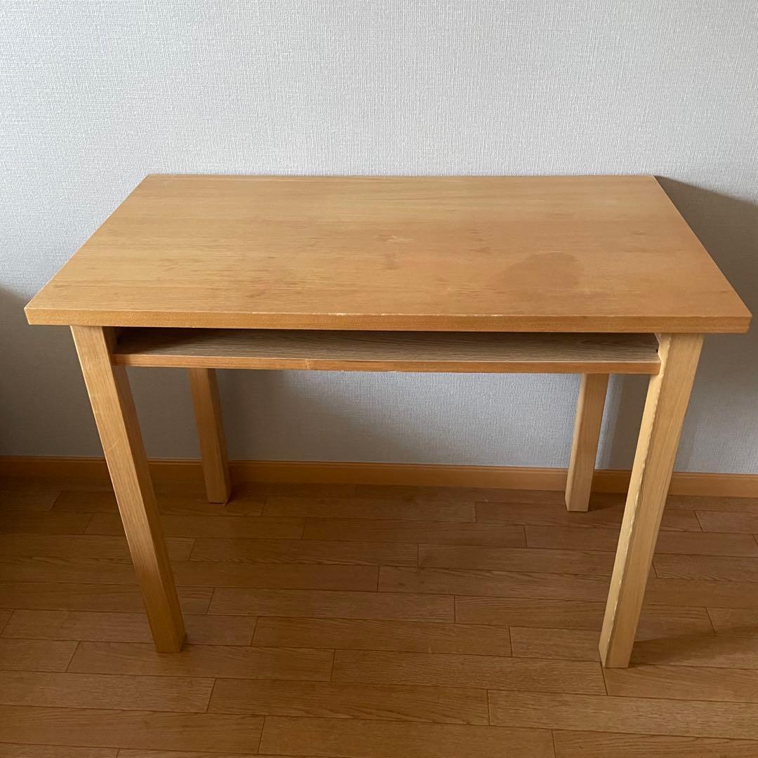 無印　無垢材　デスク