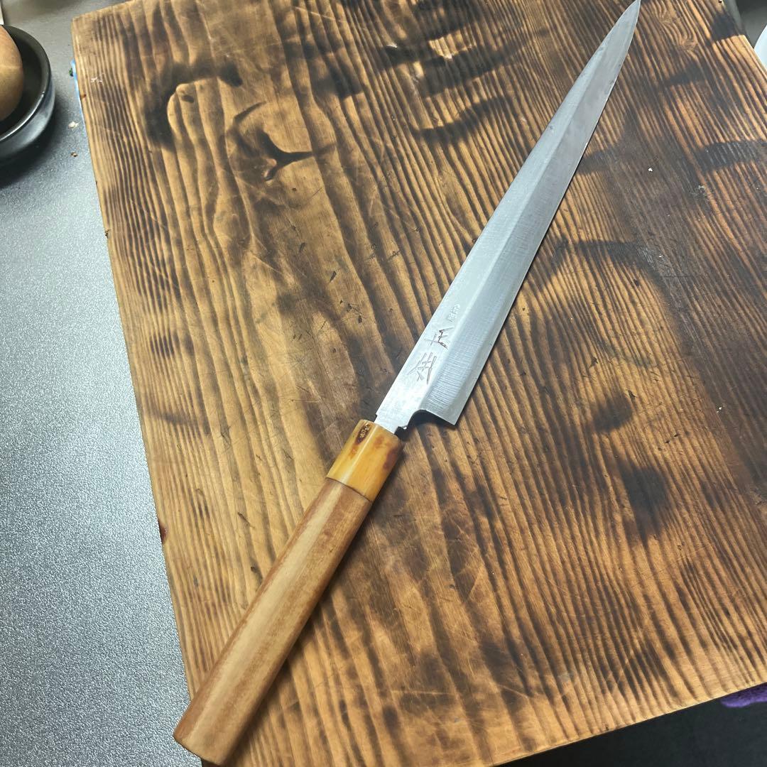 正本柳刃包丁 木製ハンドル ステンレス刃