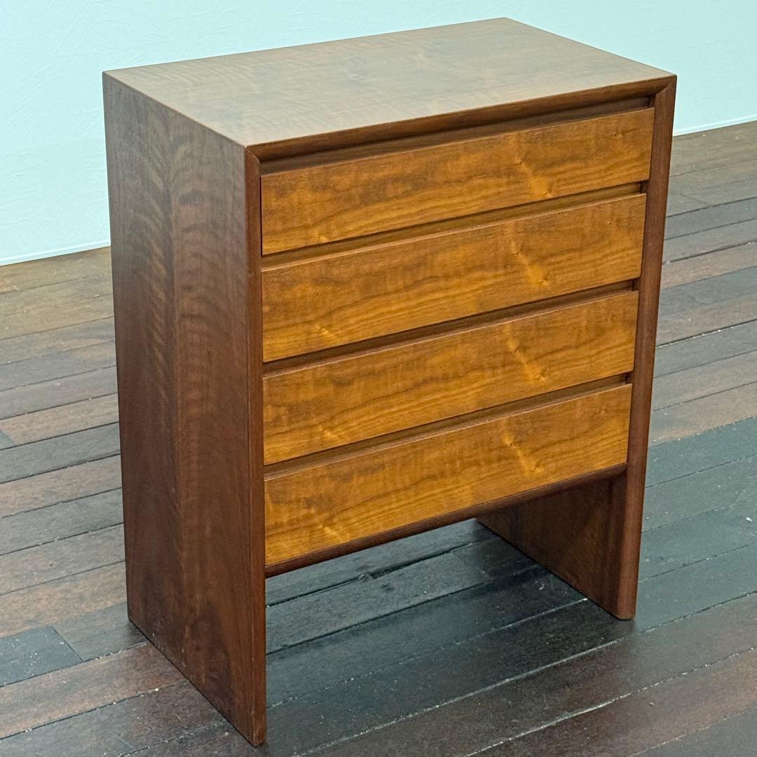 H17C24 北欧デンマーク 4段チェスト ウォールナット材