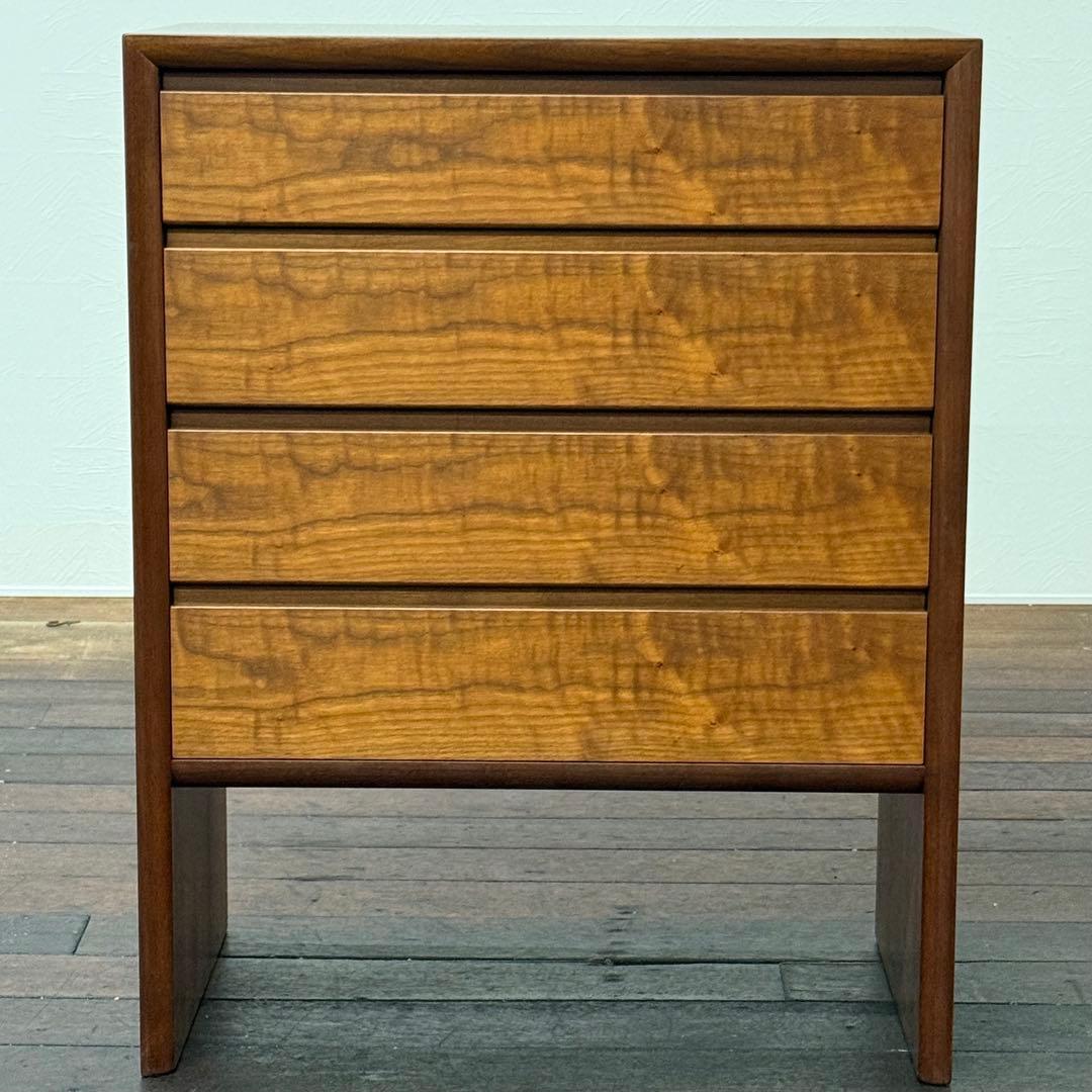 H17C24 北欧デンマーク 4段チェスト ウォールナット材