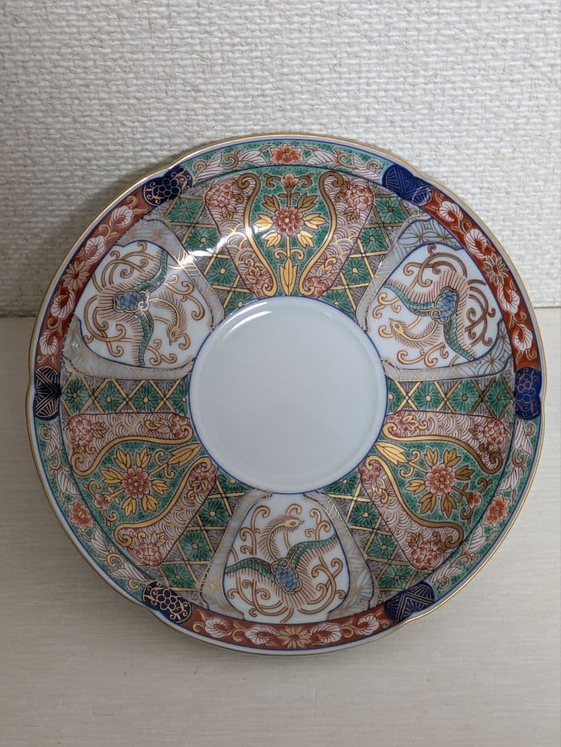 有田焼　弥左ヱ門窯　珈琲碗皿と中皿　錦山水　各5客セット　未使用美品