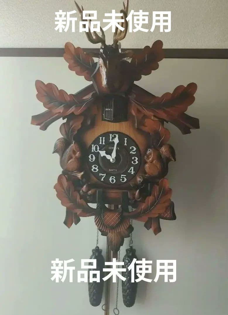 CITIZEN　シチズンクオーツ　4MJ-2 木製クク時計 1980年代