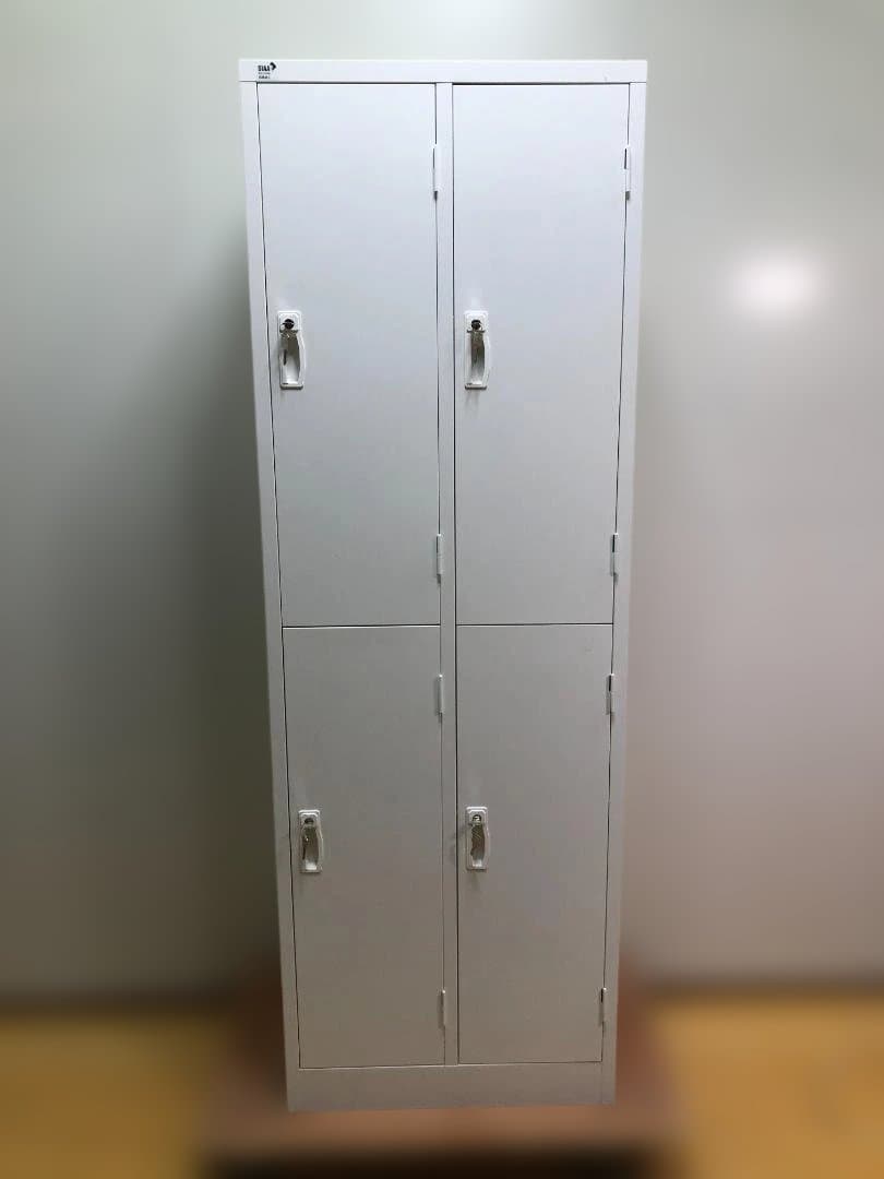 送料無料 生興 スチールロッカー 4人用 AKL-W4S 白 251127