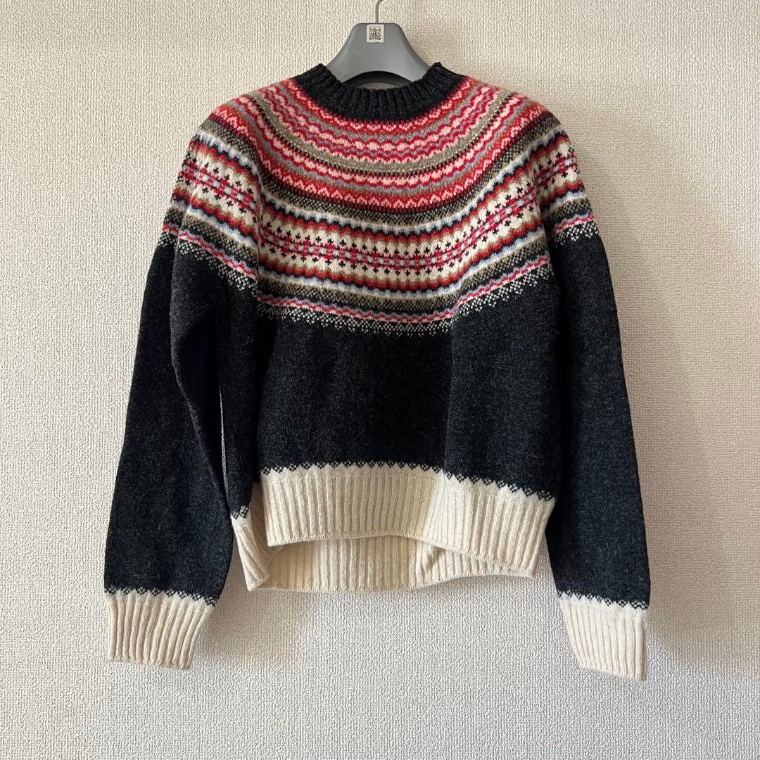 MACPHEE マカフィー ホールガーメントジャカード クルーネックプルオーバー