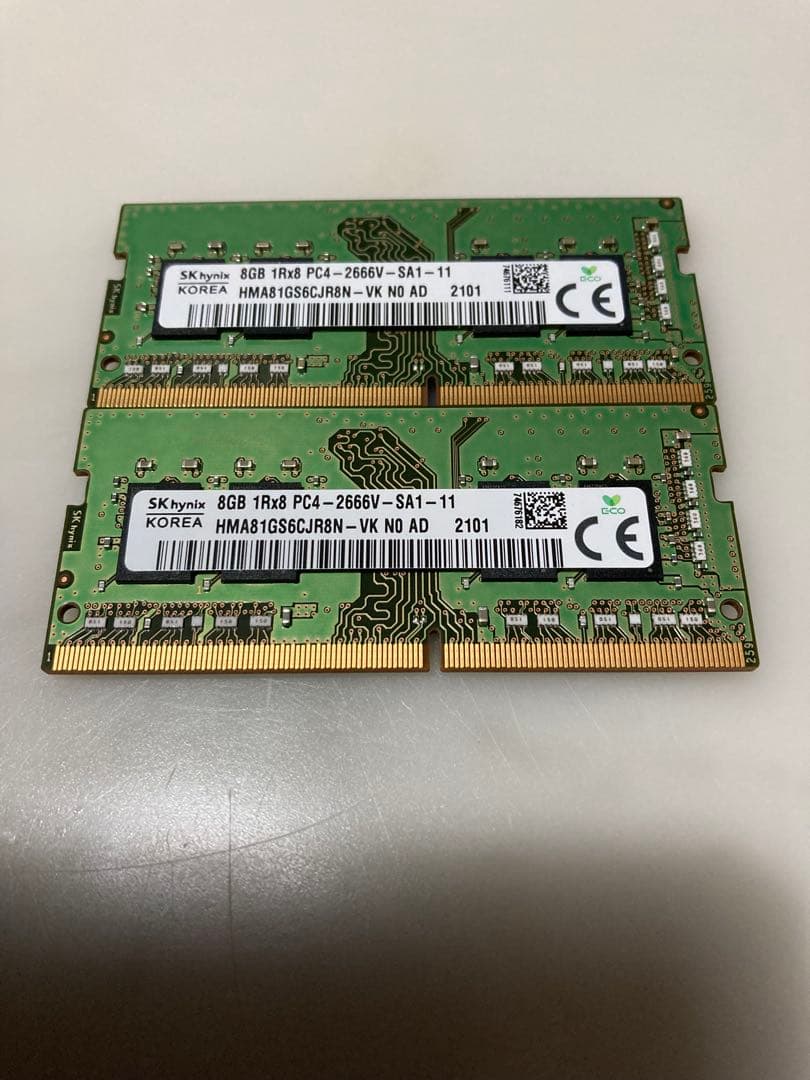 8GB ✖️2枚 合計16GB DDR4-2666MHz SO-DIMM