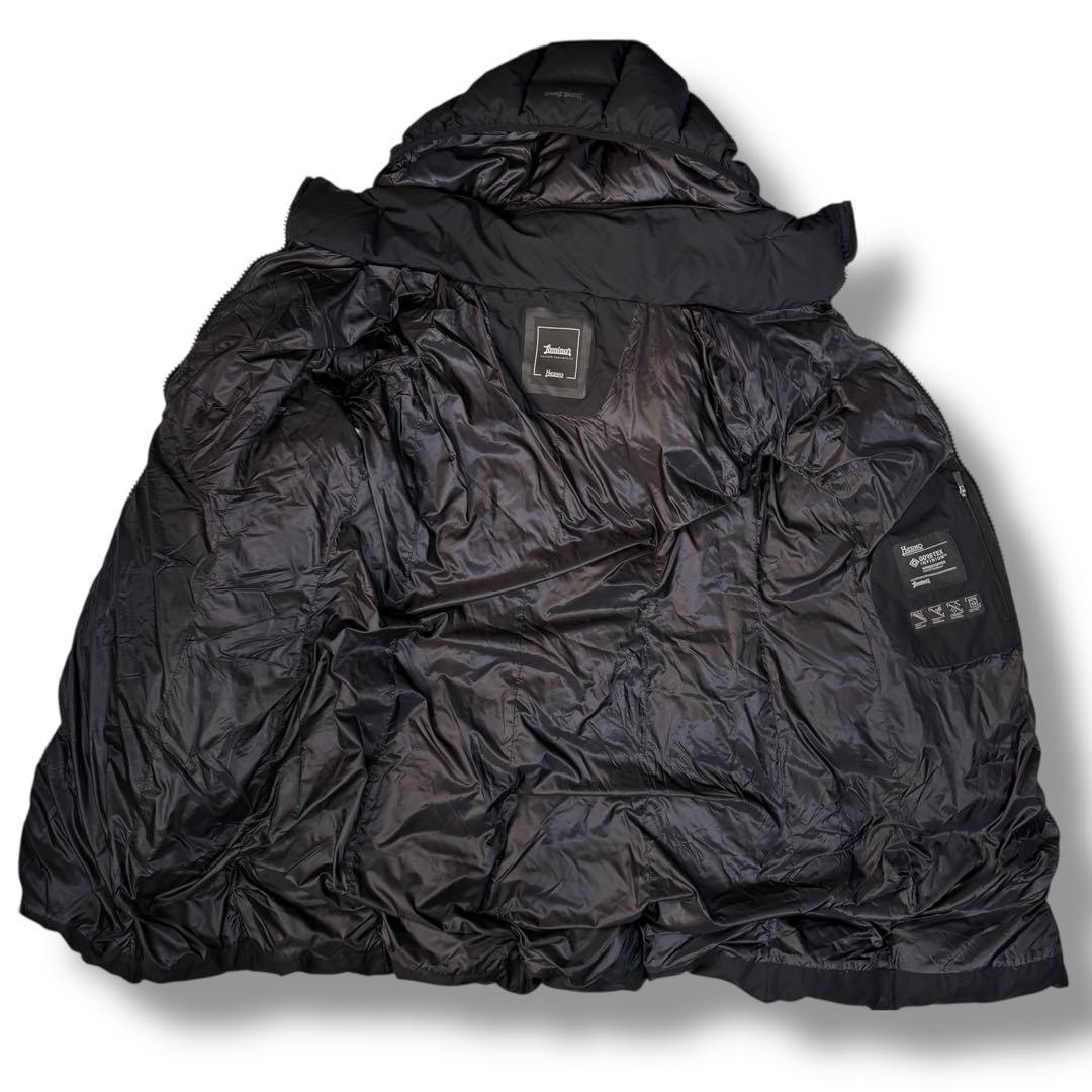 HERNO ラミナー ゴアテックス Aシェイプ フレア ダウンコート 48 黒