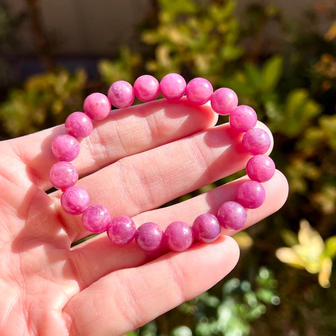 非加熱　高品質　ルビーブレスレット　コランダム　パワーストーン 2-13