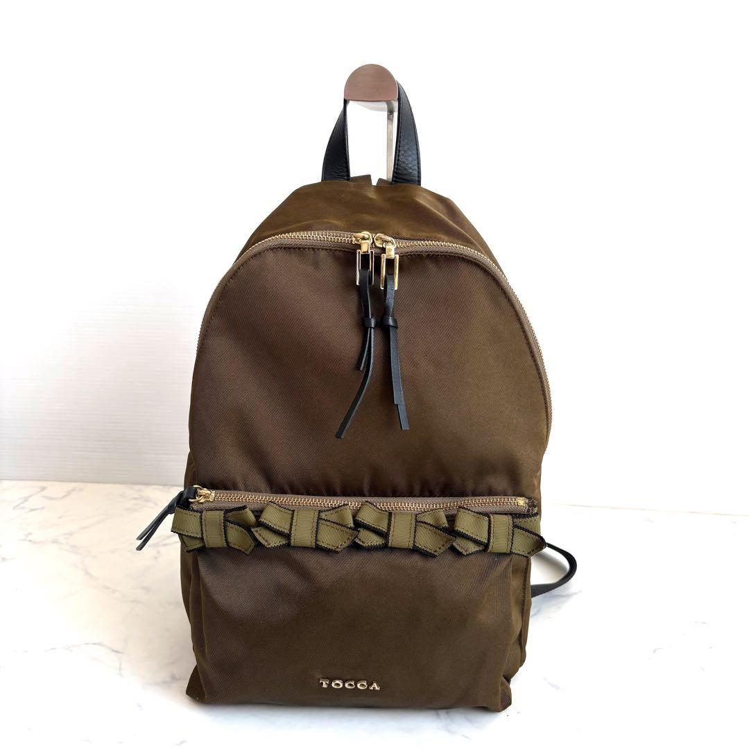 美品 TOCCA トッカ リボン リュック 定価2.7万円バックパック カーキ