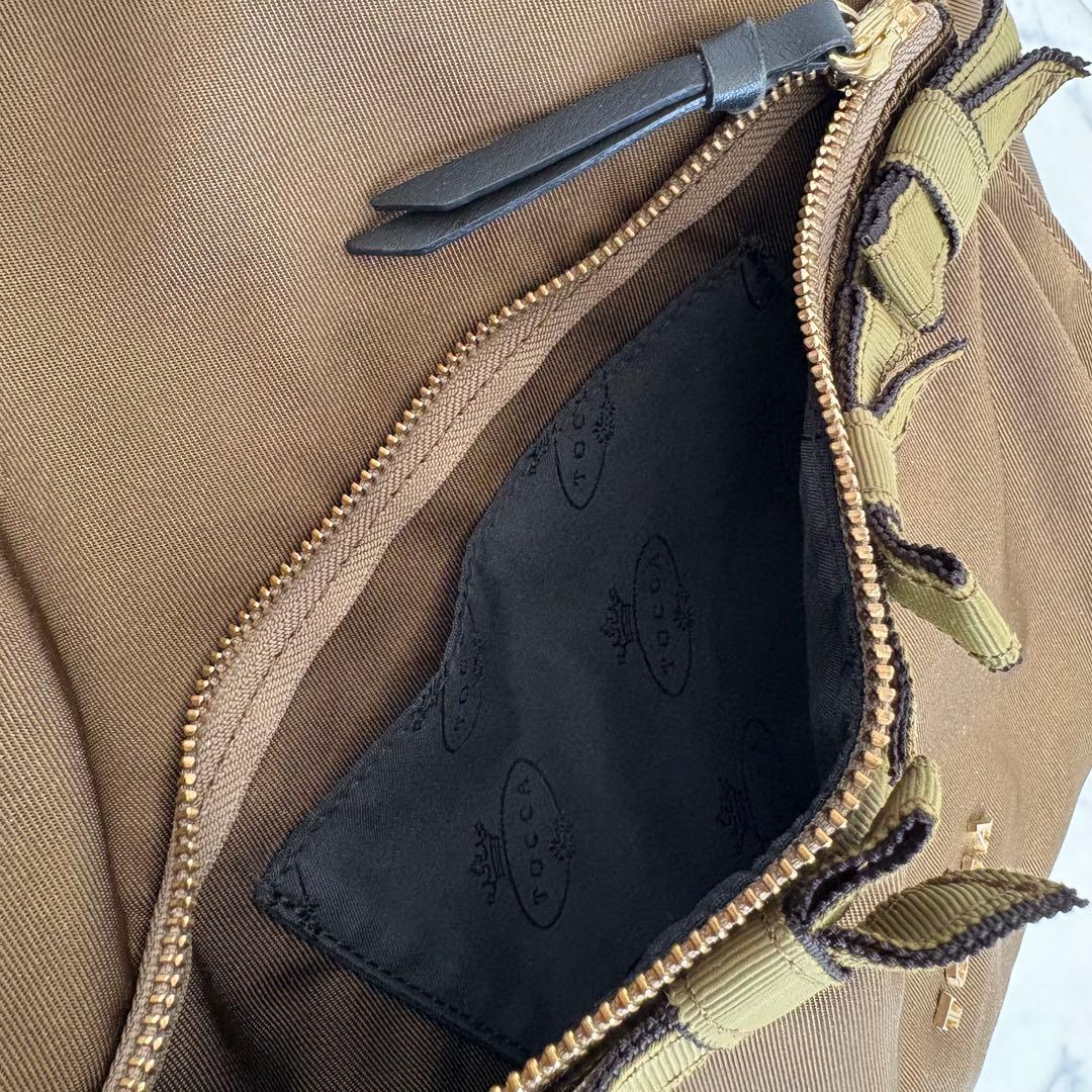 美品 TOCCA トッカ リボン リュック 定価2.7万円バックパック カーキ