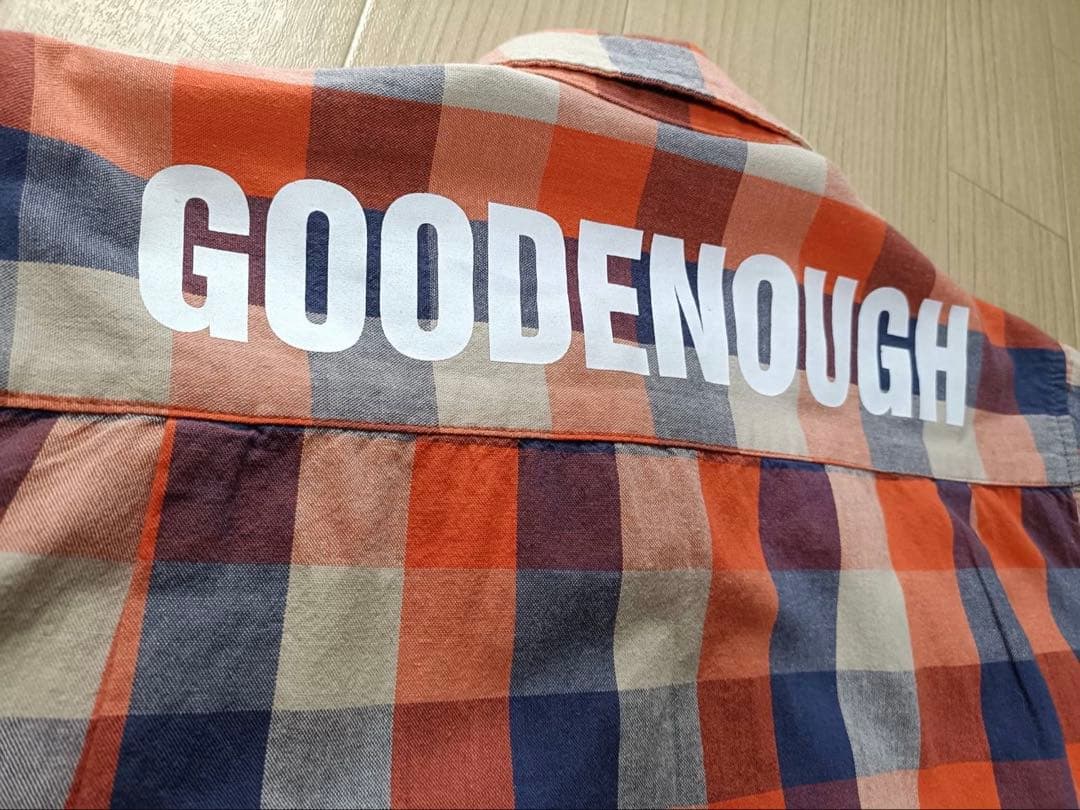 【L】90s GOODENOUGH 背フルロゴ_スナップボタン_コットン100%