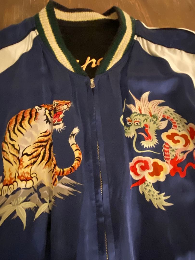 港商　スカジャン　特大　虎　龍　テーラー東洋　L