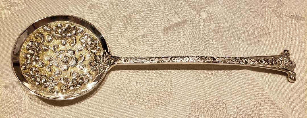 純銀 スターリング シルバー ベリースプーン サービングスプーン アンティーク