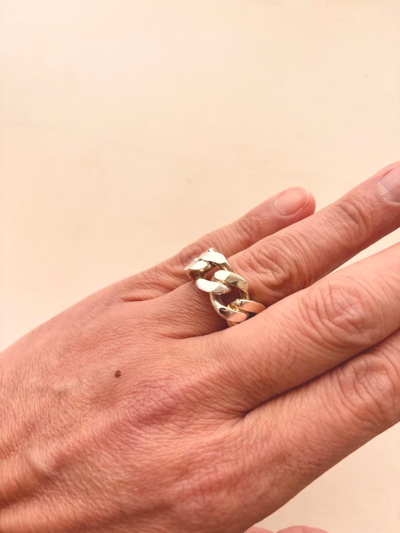 シルバー 925チェーンモチーフリング ☆サイズ調整可能◯ユニセックス