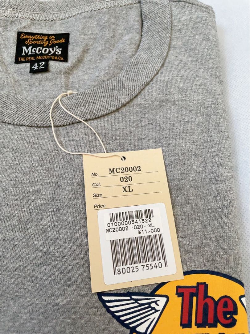 リアルマッコイズ 長袖Tシャツ ロゴマーク　グレー