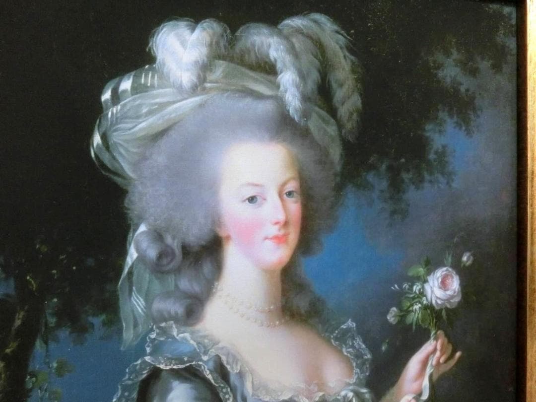 ロココ調　アンティークゴールドフレーム　マリーアントワネット　額絵　ブルードレス