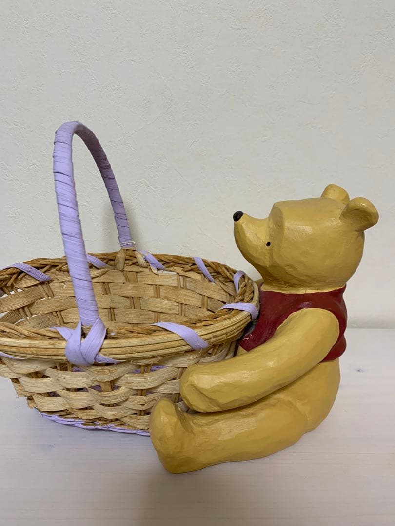 レア　クラシックプー　置物バスケット付き