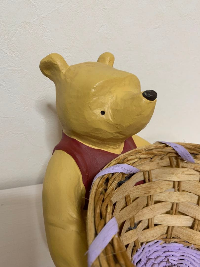 レア　クラシックプー　置物バスケット付き