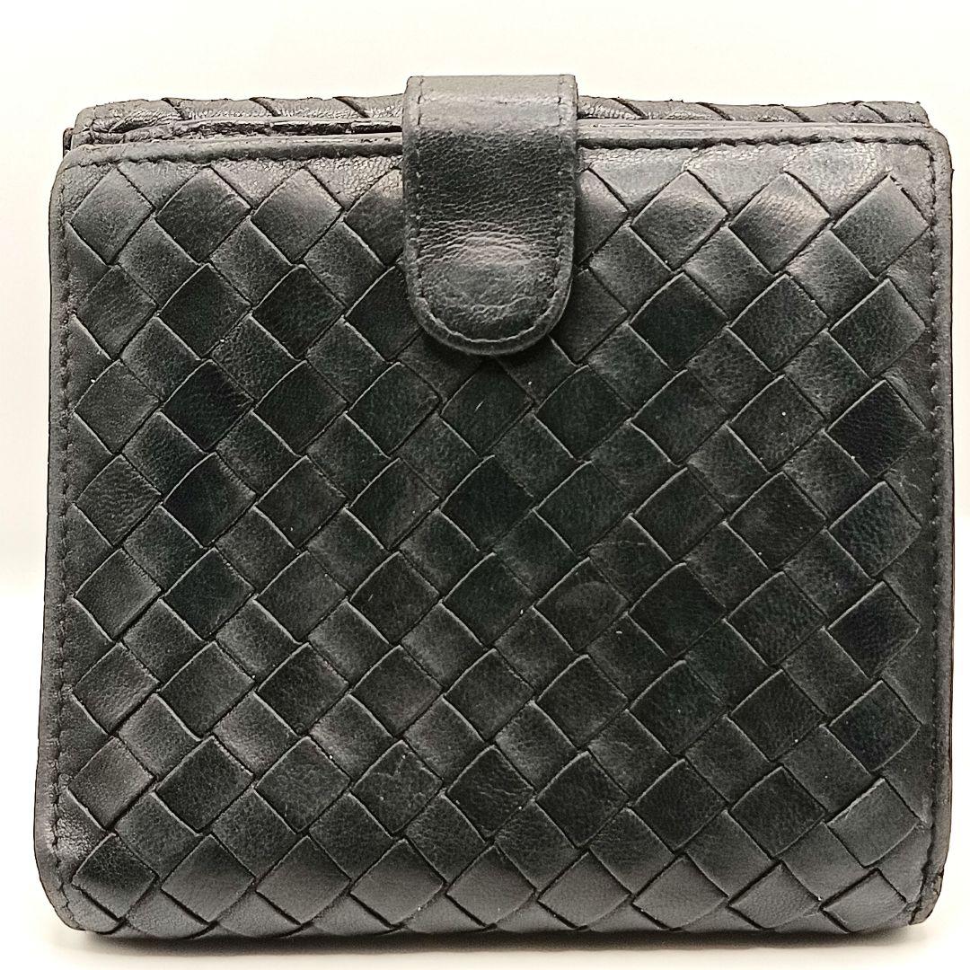 大人気✨️ボッテガヴェネタ 折り財布 イントレチャート Wホック ブラック